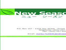 Tablet Screenshot of newseasonfoods.com